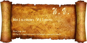 Weiszman Vilmos névjegykártya